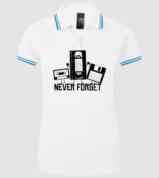 Never Forget model alb pe tricou