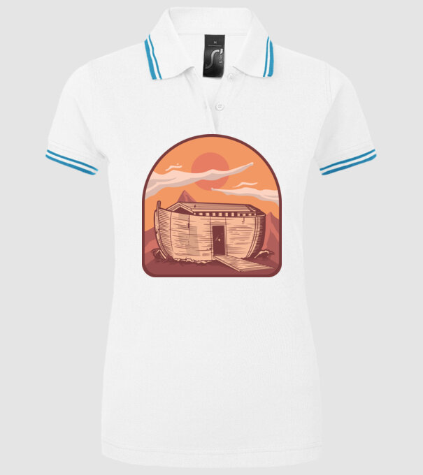 Arca lui Noe model alb pe tricou