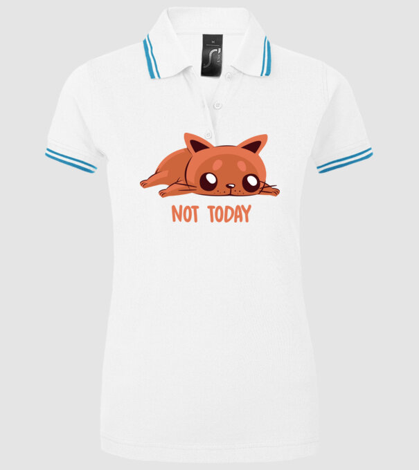 Not today pisică model alb pe tricou