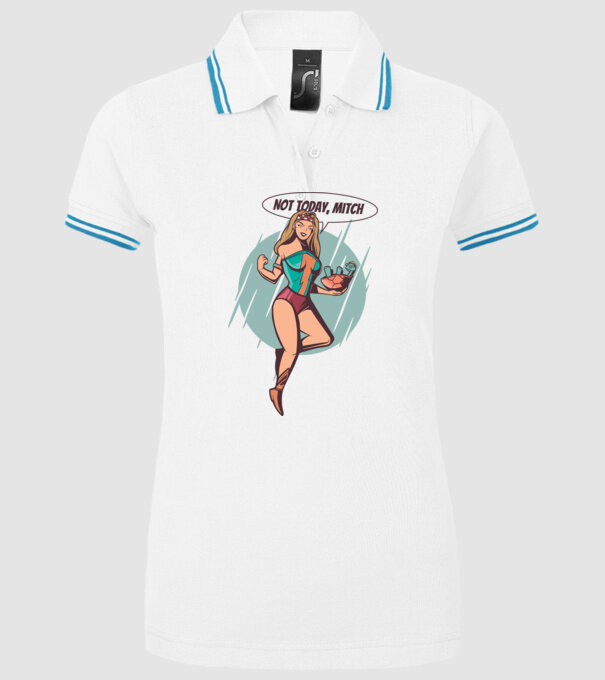 Not Today Mitch, Supererou model alb pe tricou