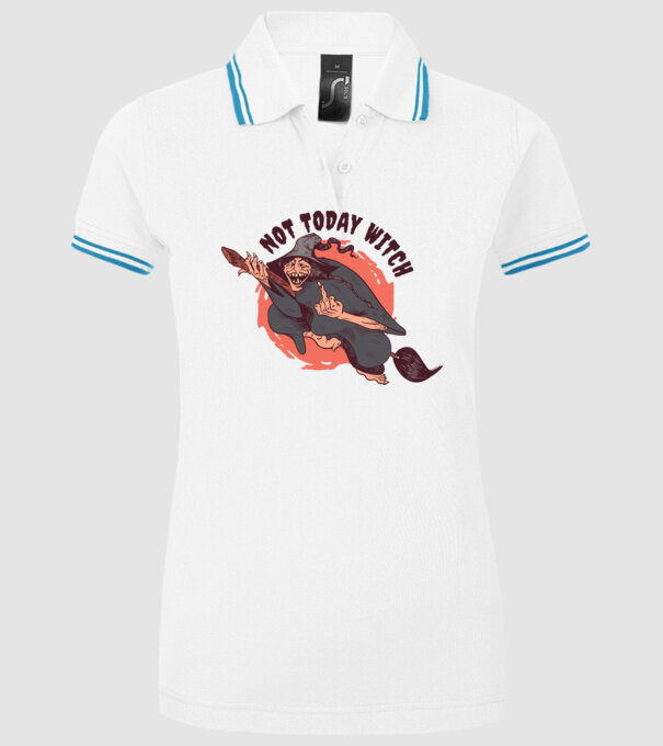 Not today witch model alb pe tricou
