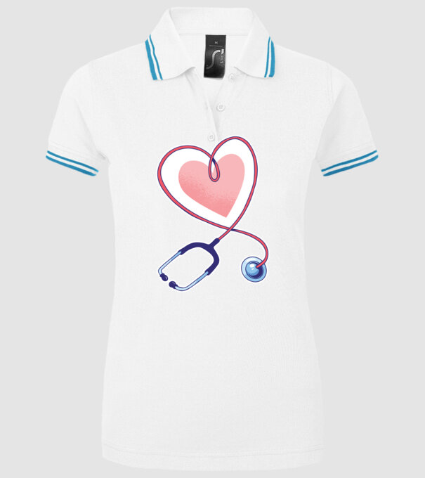 Soră Asistentă Stetoscop model alb pe tricou