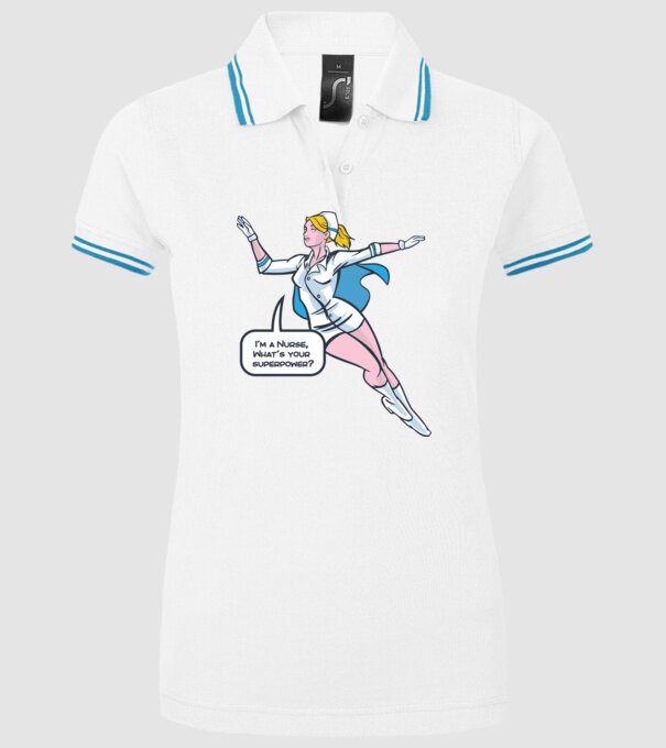Sunt asistentă medicală, care este superputerea ta? model alb pe tricou