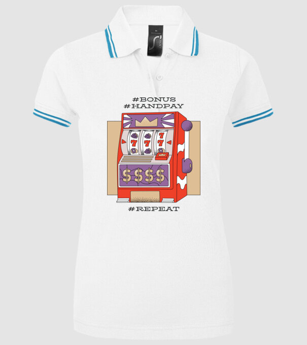 Slot machine model alb pe tricou