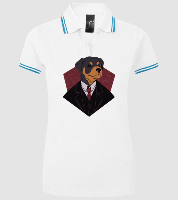 Câine în Costum model alb pe tricou