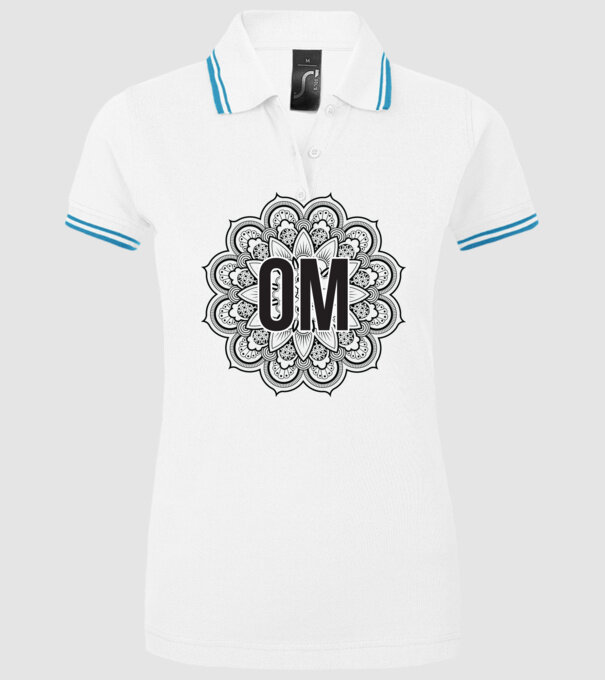 OM Mandala model alb pe tricou