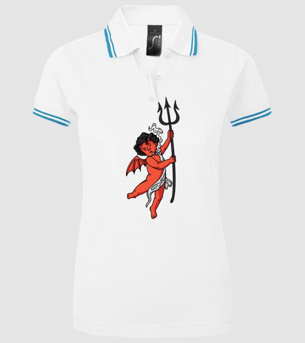 Diavol cu Țigaretă model alb pe tricou