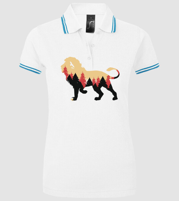 Siluetă Leu model alb pe tricou