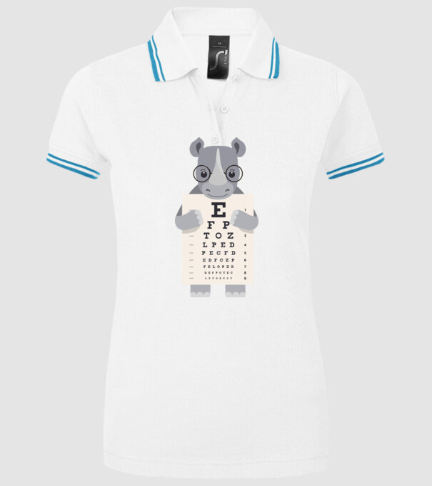 Examen oftalmologie rinocer model alb pe tricou