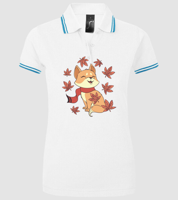 Pisică Toamna model alb pe tricou