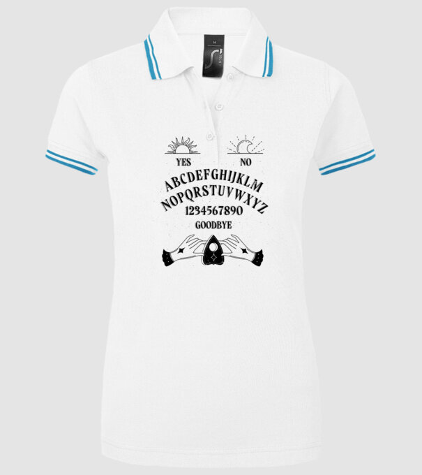 Motiv Ouija model alb pe tricou