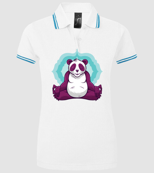 Panda Meditație model alb pe tricou