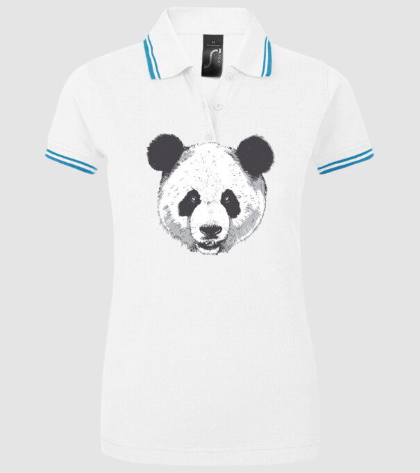 Cap de panda model alb pe tricou