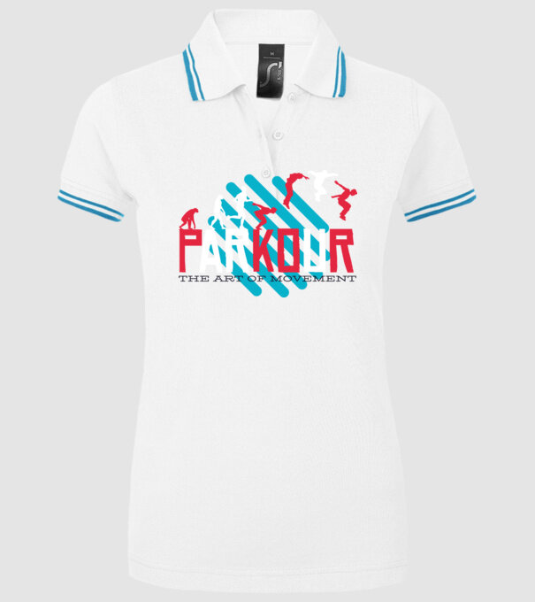 Parkour - Arta mișcării model alb pe tricou