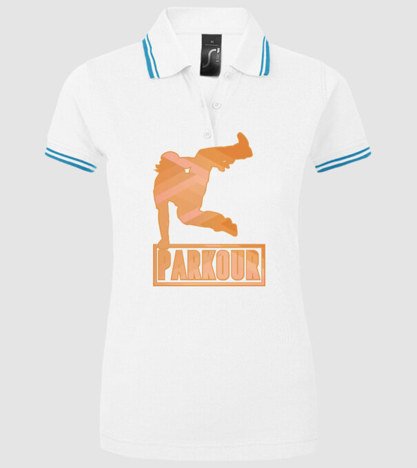 Tricou Parkour cu inscripție model alb pe tricou