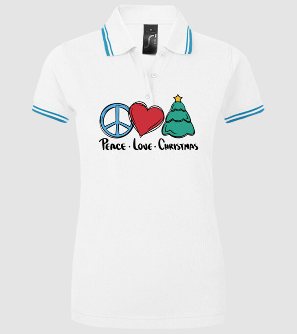 Peace Love Crăciun model alb pe tricou