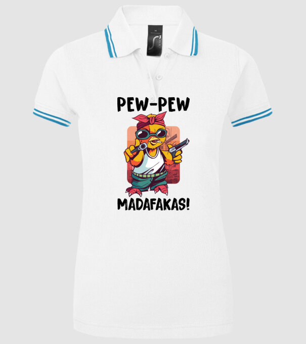 Pew Pew Pew Madafakas Pui alb model alb pe tricou
