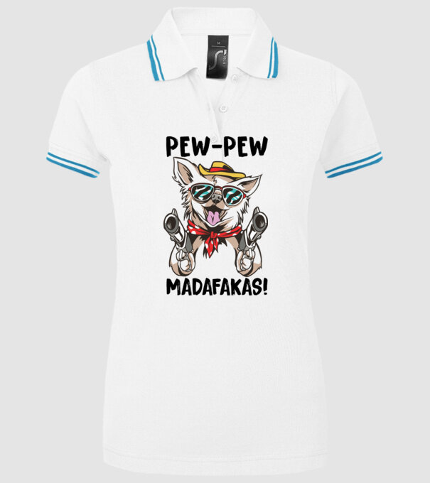 Pew Pew Pew Madafakas Chivava alb model alb pe tricou