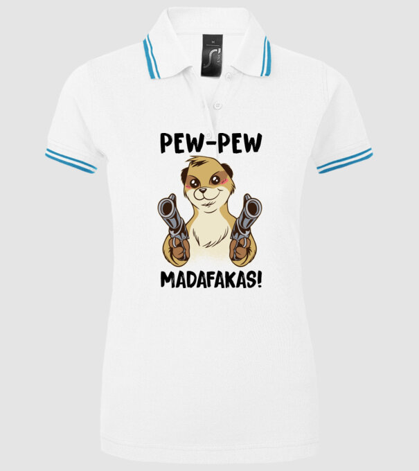 Pew Pew Pew Madafakas Suricată alb model alb pe tricou