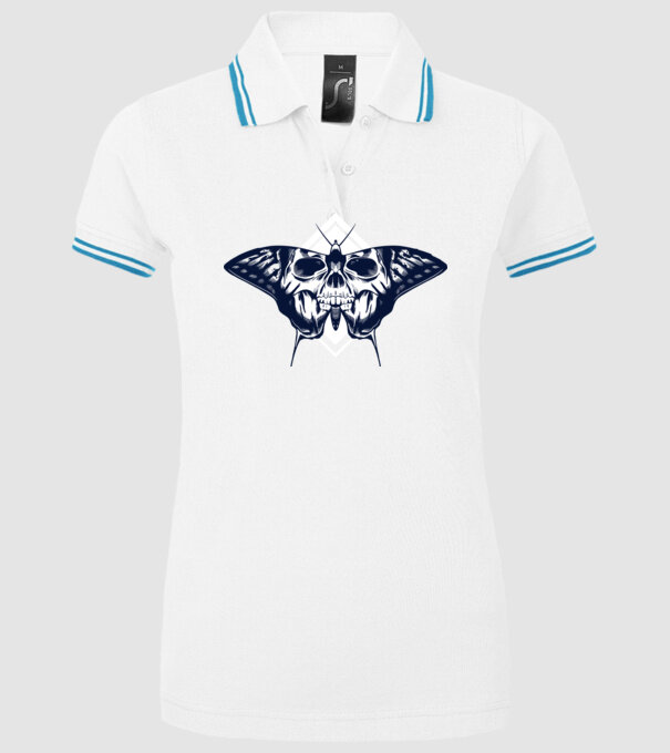 Craniu fluture model alb pe tricou