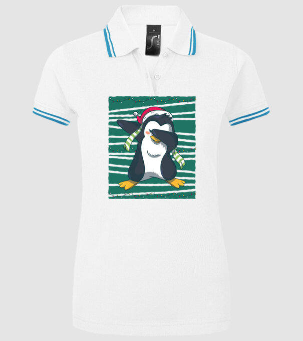 Pinguin DAB Crăciun model alb pe tricou