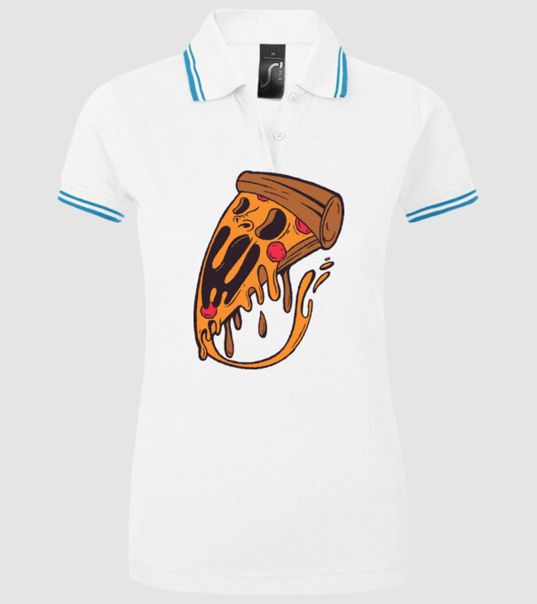 Pizza Horror model alb pe tricou