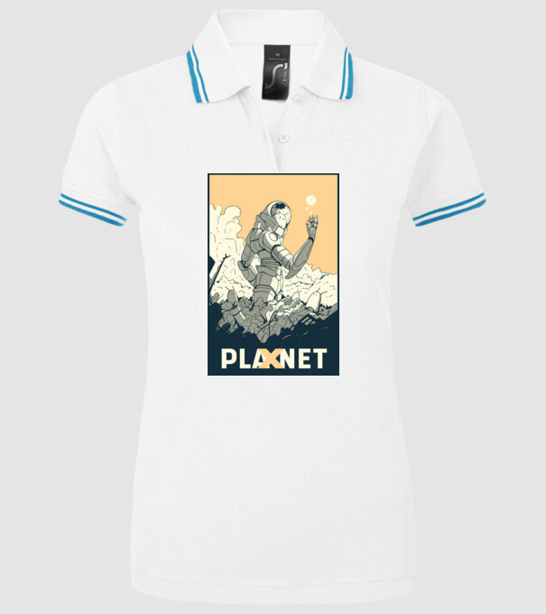 Planet X model alb pe tricou