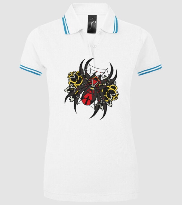 Păianjen model alb pe tricou