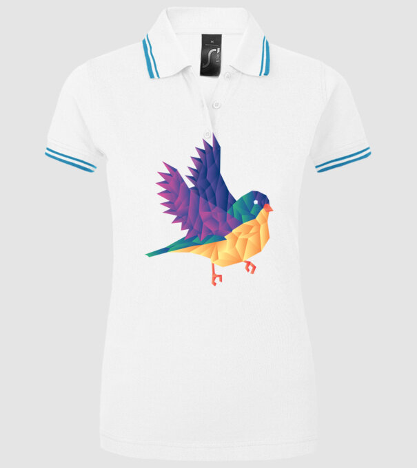 Pasăre Poligon model alb pe tricou