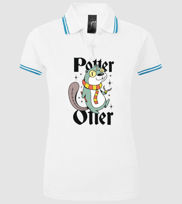 Potter Otter Vidra model alb pe tricou