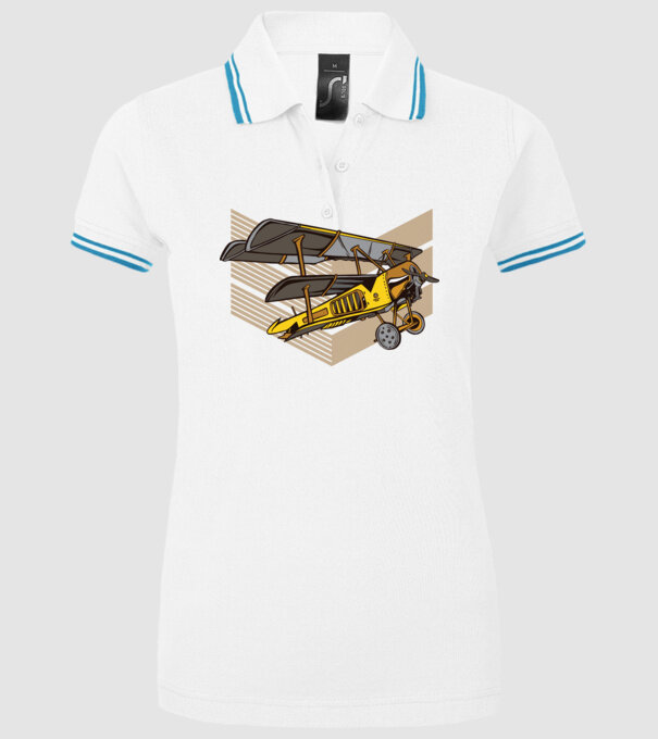 Avion cu elice model alb pe tricou