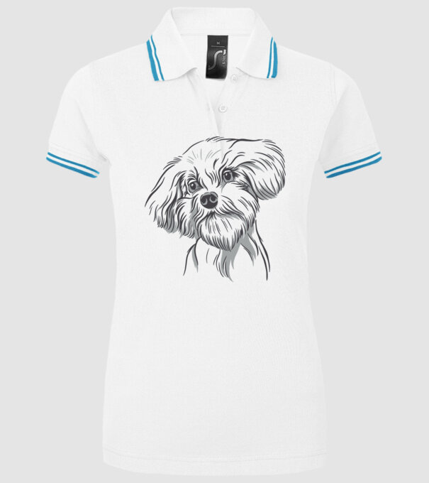 Câine Pudel model alb pe tricou
