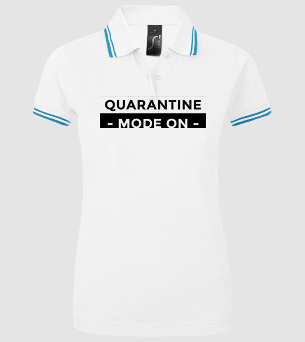 Quarantine mode on model alb pe tricou