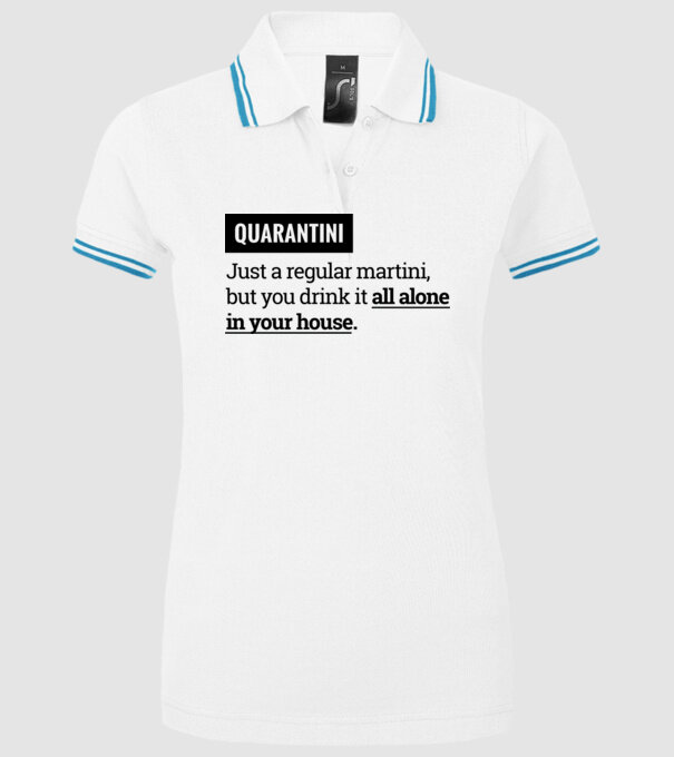 Quarantini - Martini model alb pe tricou