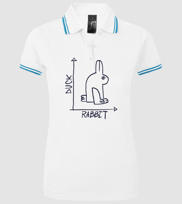 Rabbit vs Duck - Iepure sau Rață model alb pe tricou