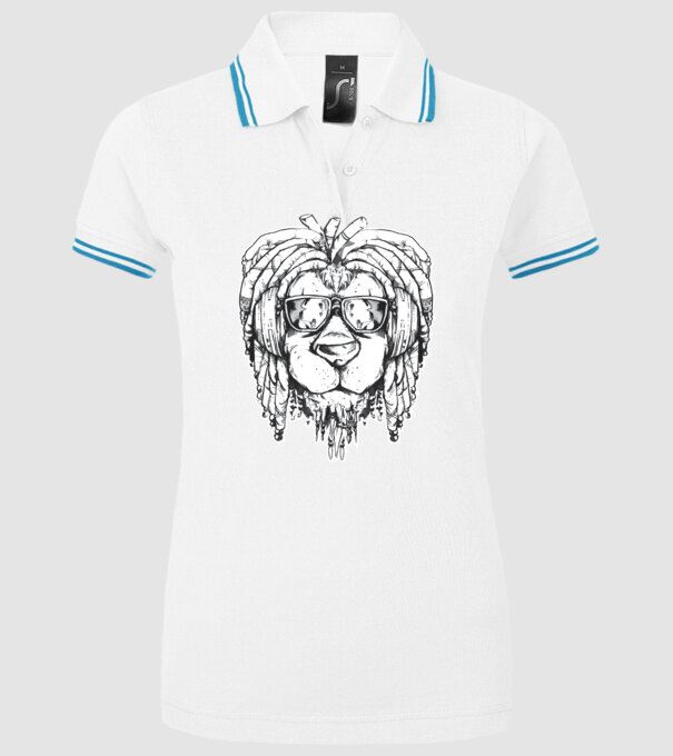 Leu Dreadlock model alb pe tricou
