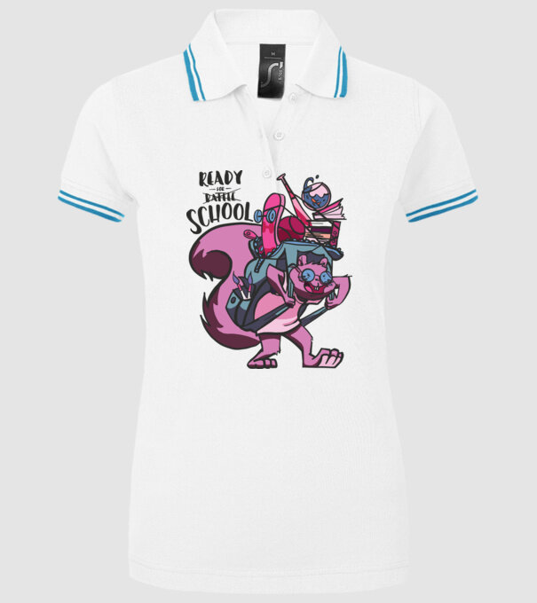 Ready for School model alb pe tricou