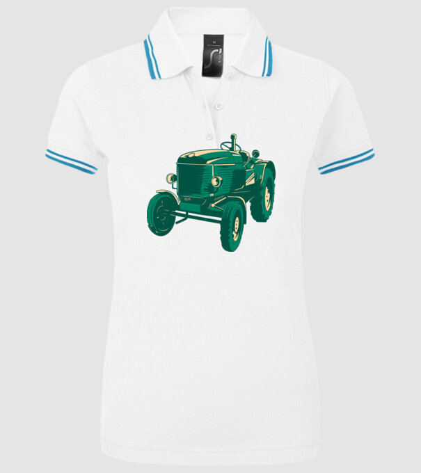 Tractor vechi model alb pe tricou