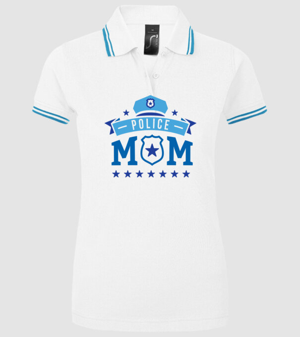 Mamă Polițist model alb pe tricou