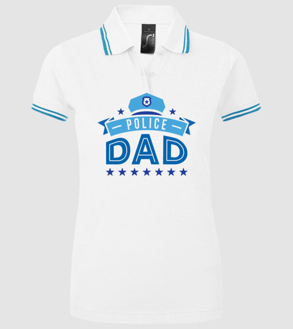 Tată Polițist model alb pe tricou