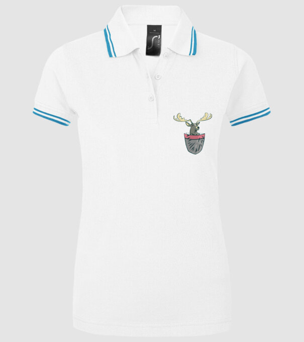 buzunar ren model alb pe tricou