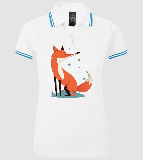 Vulpe model alb pe tricou