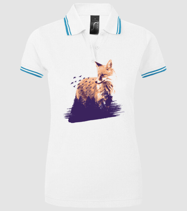 Vulpe Pădure model alb pe tricou