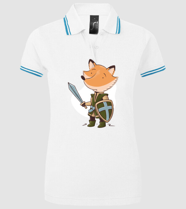 Vulpe Cavaler model alb pe tricou