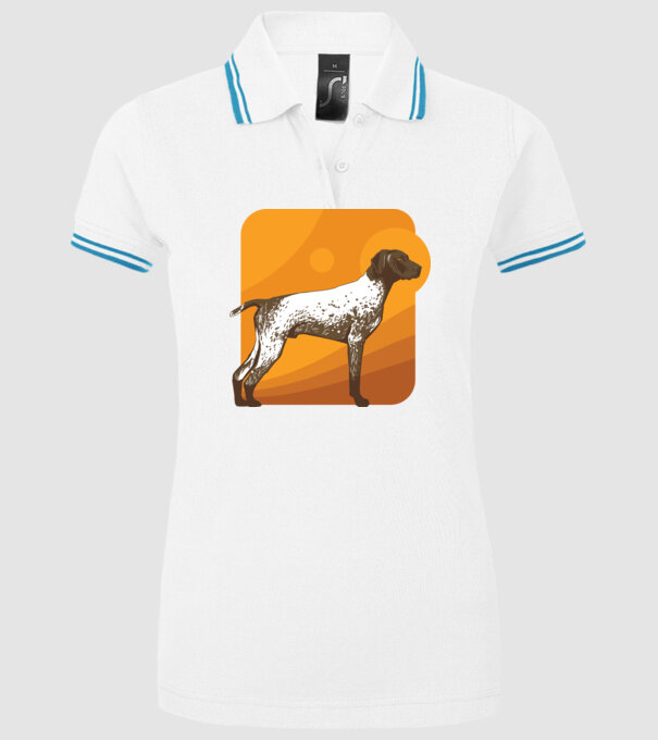 Pointer cu părul scurt model alb pe tricou