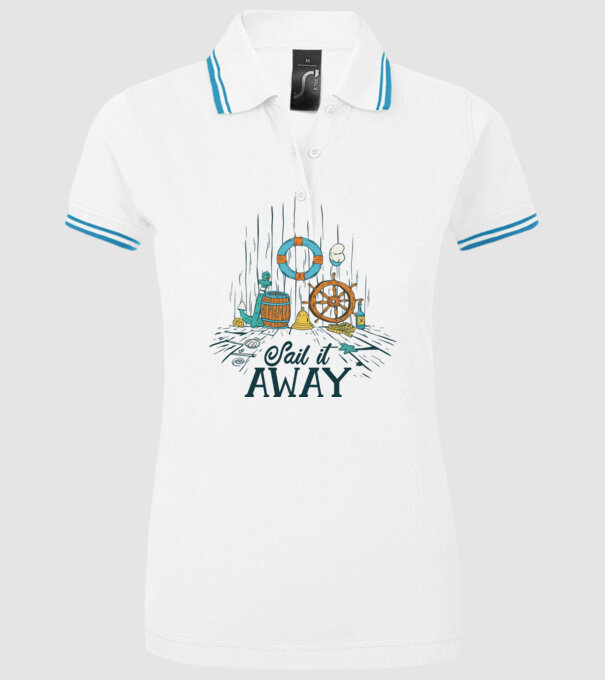 Sail it away model alb pe tricou