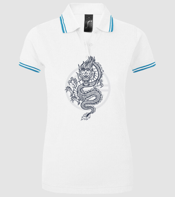 Dragon Tribal model alb pe tricou