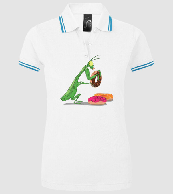 Lăcustă cu gogoașă model alb pe tricou