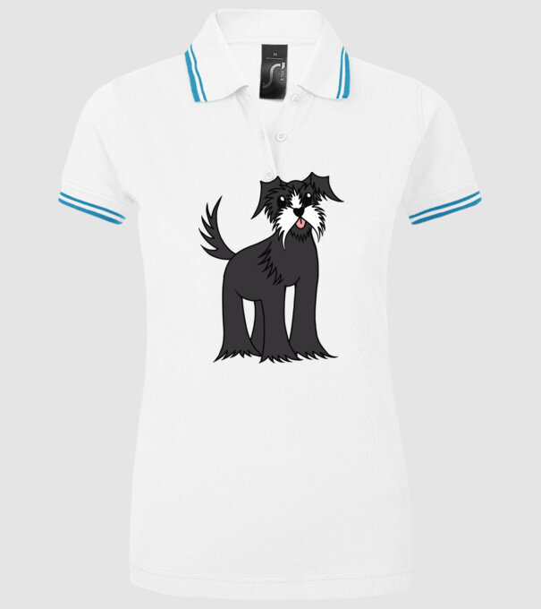 Desen Schnauzer model alb pe tricou