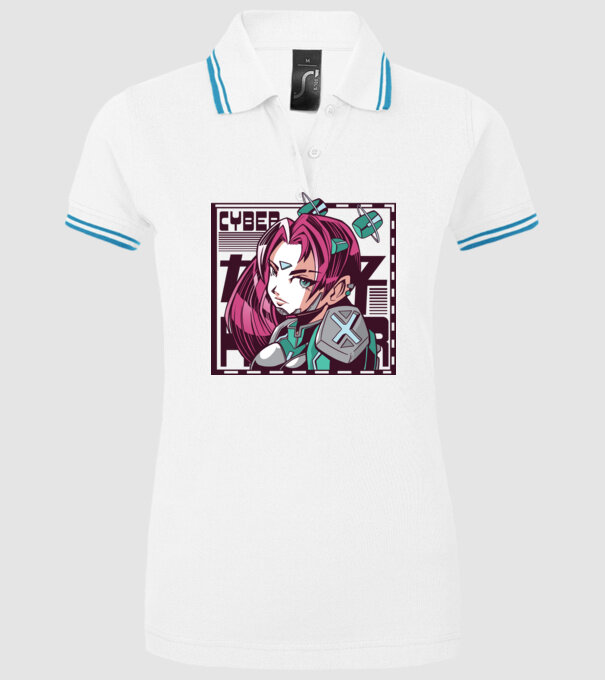 Anime fată Sci-fi model alb pe tricou